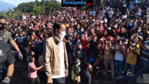 Foto Kerumunan Jokowi di Flores Timur Foto Kerumunan Jokowi di Flores Timur