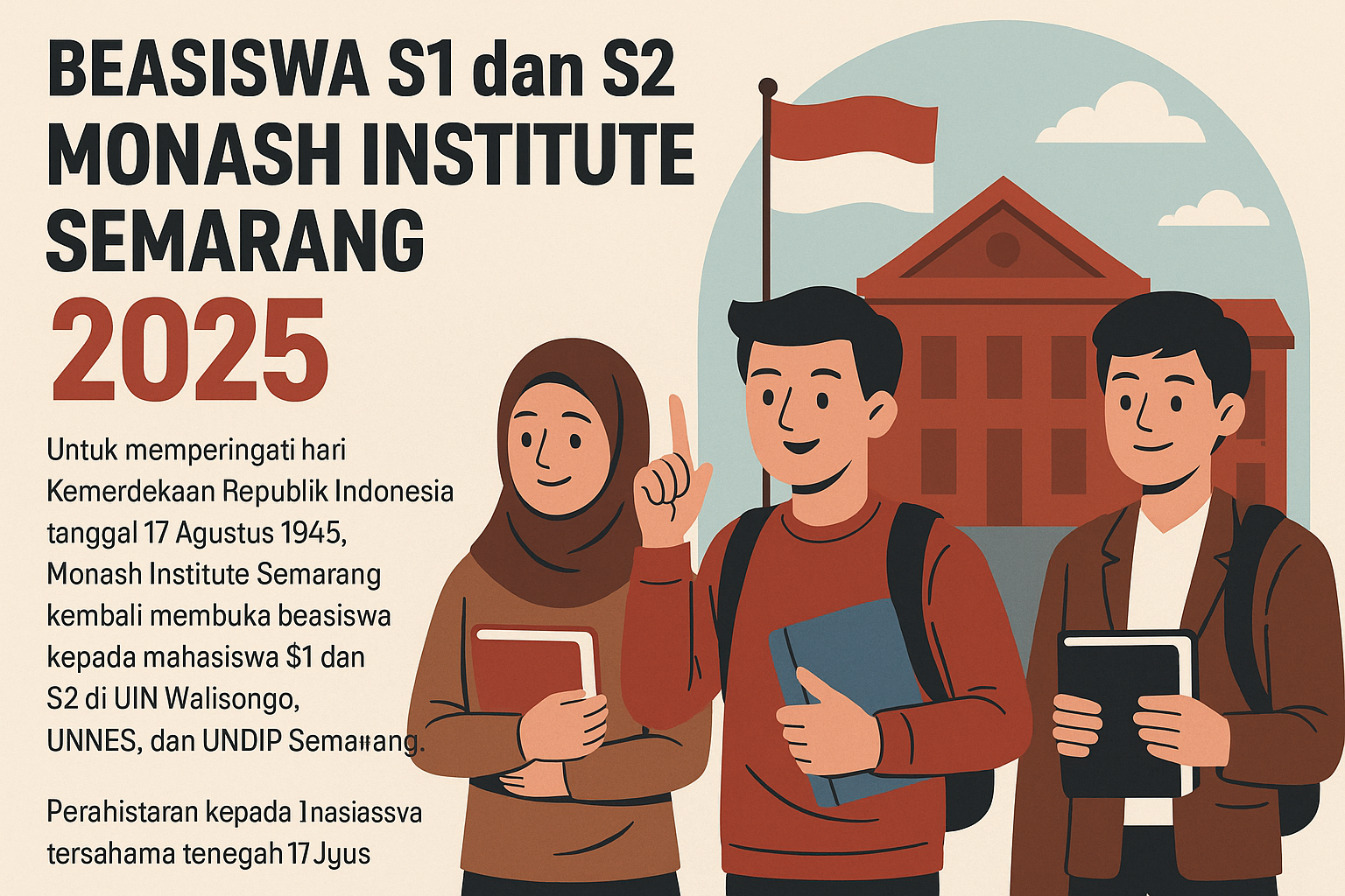 BEASISWA S1 dan S2 MONASH INSTITUTE SEMARANG 2025